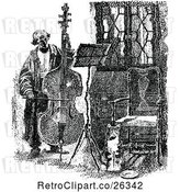 Vector Clip Art of Retro Bass Player by Prawny Vintage
