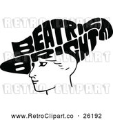 Vector Clip Art of Retro Beatrice Bright by Prawny Vintage
