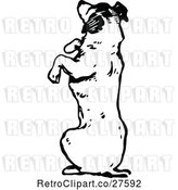 Vector Clip Art of Retro Begging Dog by Prawny Vintage