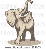 Vector Clip Art of Retro Beige Elephant Logo by Patrimonio