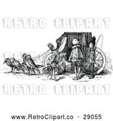 Vector Clip Art of Retro Bird Drawn Carriage by Prawny Vintage
