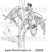 Vector Clip Art of Retro Birds in a Tree by Prawny Vintage
