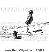 Vector Clip Art of Retro Birds on a Beach by Prawny Vintage