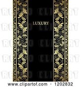 Vector Clip Art of Retro Black and Gold Ornate Background with Copy Space and Luxury Text by Vector Tradition SM