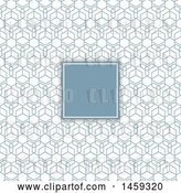 Vector Clip Art of Retro Blank Frame over a Blue Background Pattern by KJ Pargeter