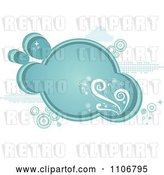 Vector Clip Art of Retro Blue Bubble and Circle Frame by Amanda Kate