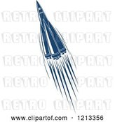 Vector Clip Art of Retro Blue Space Rocket 7 by Vector Tradition SM