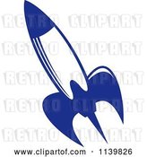 Vector Clip Art of Retro Blue Space Shuttle Rocket 2 by Vector Tradition SM