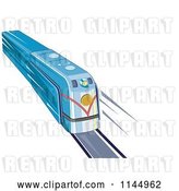 Vector Clip Art of Retro Blue Train 1 by Patrimonio