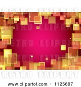 Vector Clip Art of Retro Border Background of Orange and Yellow Squares on Pink by Michaeltravers