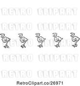 Vector Clip Art of Retro Border of Hungry Chicks by Prawny Vintage