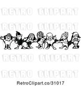 Vector Clip Art of Retro Border of the Seven Dwarfs by Prawny Vintage