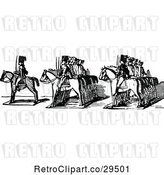 Vector Clip Art of Retro Border of Toy Soldiers on Horses by Prawny Vintage