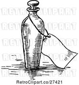 Vector Clip Art of Retro Bottle and Tag by Prawny Vintage