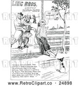 Vector Clip Art of Retro Boy and Dog by a Circus Poster by Prawny Vintage