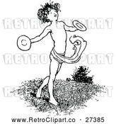 Vector Clip Art of Retro Boy Dancing with Cymbals by Prawny Vintage