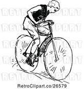 Vector Clip Art of Retro Boy Riding a Bicycle by Prawny Vintage