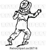 Vector Clip Art of Retro Boy Running Away by Prawny Vintage