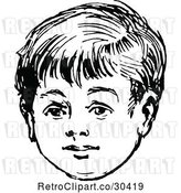 Vector Clip Art of Retro Boys Face by Prawny Vintage