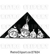 Vector Clip Art of Retro Boys in a Triangle by Prawny Vintage