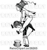 Vector Clip Art of Retro Boys Playing Leap Frog by Prawny Vintage