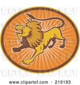 Vector Clip Art of Retro Brown and Orange Lion Logo by Patrimonio