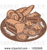 Vector Clip Art of Retro Brown Bakery Logo by Patrimonio