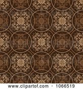 Vector Clip Art of Retro Brown Circle Floral Background by Michaeltravers