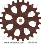 Vector Clip Art of Retro Brown Steampunk Gear Cog Wheel by BNP Design Studio