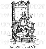 Vector Clip Art of Retro Bug Kid on a Throne by Prawny Vintage