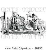 Vector Clip Art of Retro Builders Laying Bricks by Prawny Vintage