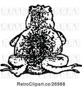 Vector Clip Art of Retro Bullfrog from Behind by Prawny Vintage