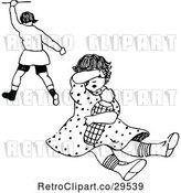 Vector Clip Art of Retro Bully Threatening a Boy by Prawny Vintage