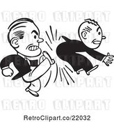 Vector Clip Art of Retro Business Man Kicking Another in the Butt by BestVector