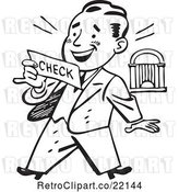 Vector Clip Art of Retro Business Man Reading a Check by BestVector