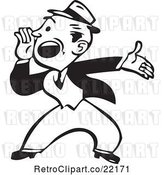 Vector Clip Art of Retro Business Man Shouting and Gesturing by BestVector