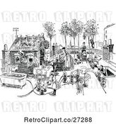 Vector Clip Art of Retro Busy Roof Top by Prawny Vintage
