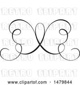 Vector Clip Art of Retro Calligraphic Butterfly Design Element by Frisko