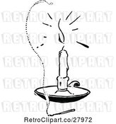 Vector Clip Art of Retro Candle and Smoking Match by Prawny Vintage
