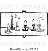 Vector Clip Art of Retro Candles on a Table by Prawny Vintage