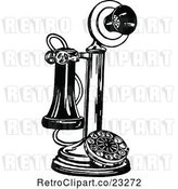 Vector Clip Art of Retro Candlestick Phone by Prawny Vintage
