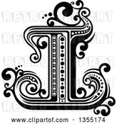 Vector Clip Art of Retro Capital Letter I with Flourishes by Vector Tradition SM