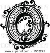 Vector Clip Art of Retro Capital Letter O with Flourishes by Vector Tradition SM