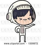 Vector Clip Art of Retro Cartoon Angry Space Girl by Lineartestpilot