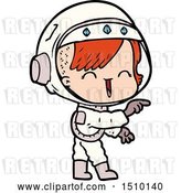 Vector Clip Art of Retro Cartoon Astronaut Girl Pointing and Laughing by Lineartestpilot