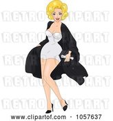 Vector Clip Art of Retro Cartoon Blond Graduation Pinup Lady by BNP Design Studio