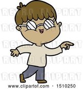 Vector Clip Art of Retro Cartoon Boy Wearing Spectacles by Lineartestpilot
