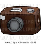 Vector Clip Art of Retro Cartoon Brown Camera by