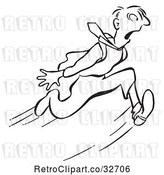 Vector Clip Art of Retro Cartoon Business Man Running by Picsburg
