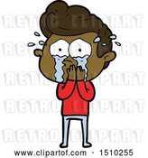 Vector Clip Art of Retro Cartoon Concerned Crying Guy by Lineartestpilot